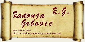 Radonja Grbović vizit kartica